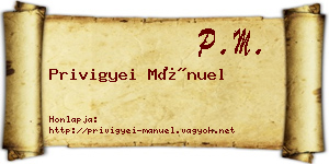 Privigyei Mánuel névjegykártya